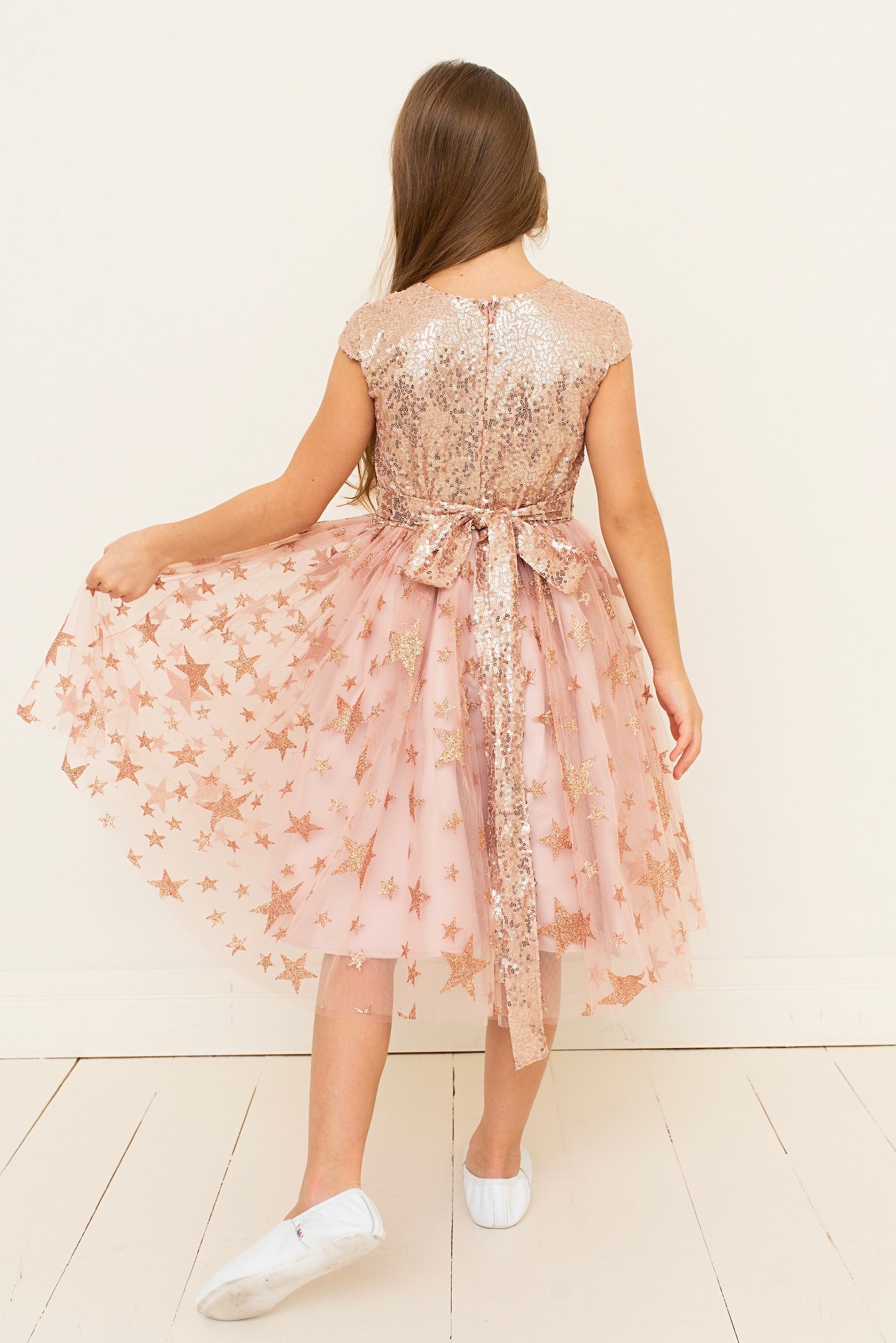 Princess Sequin Tulle Flower Girl Dress