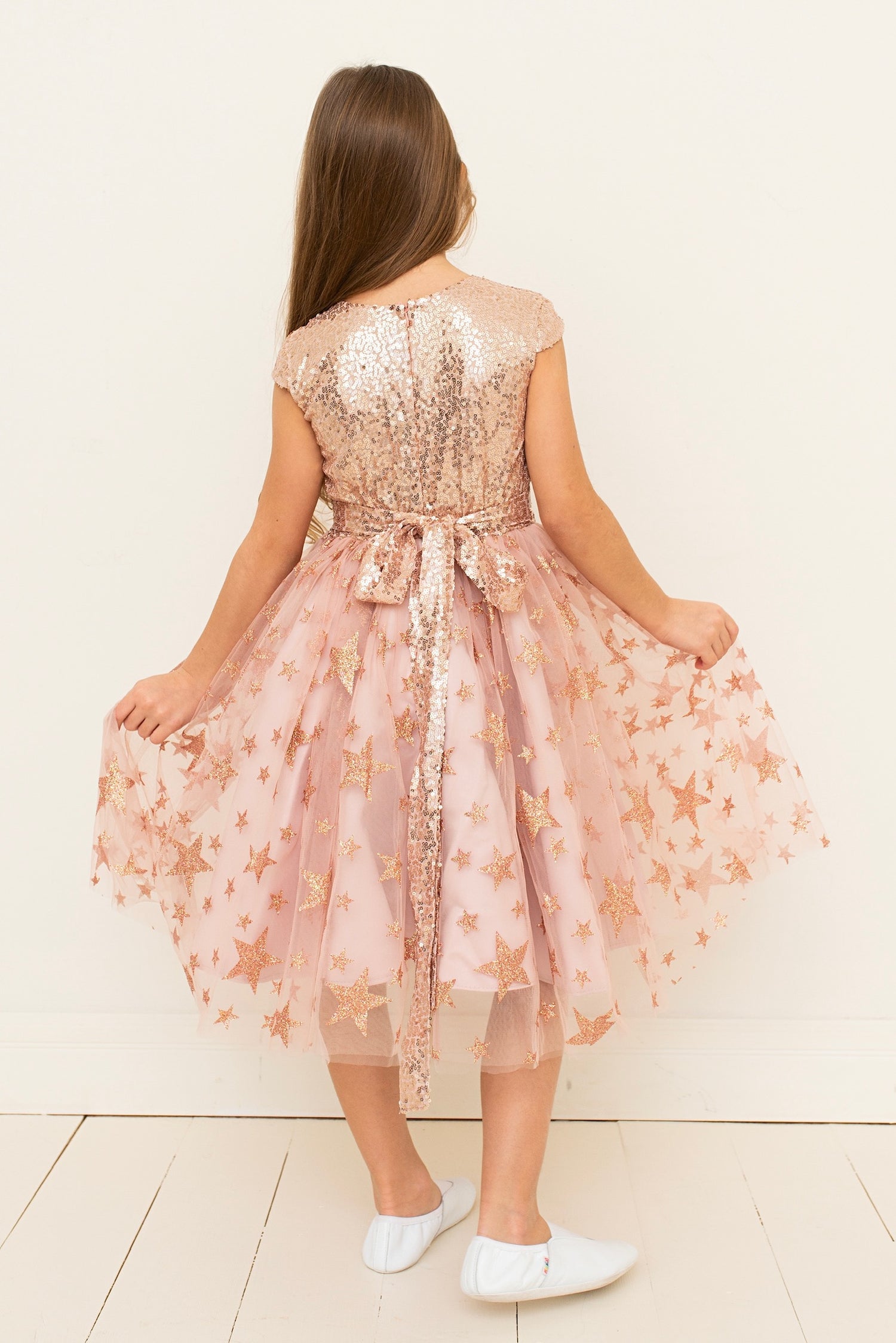 Princess Sequin Tulle Flower Girl Dress