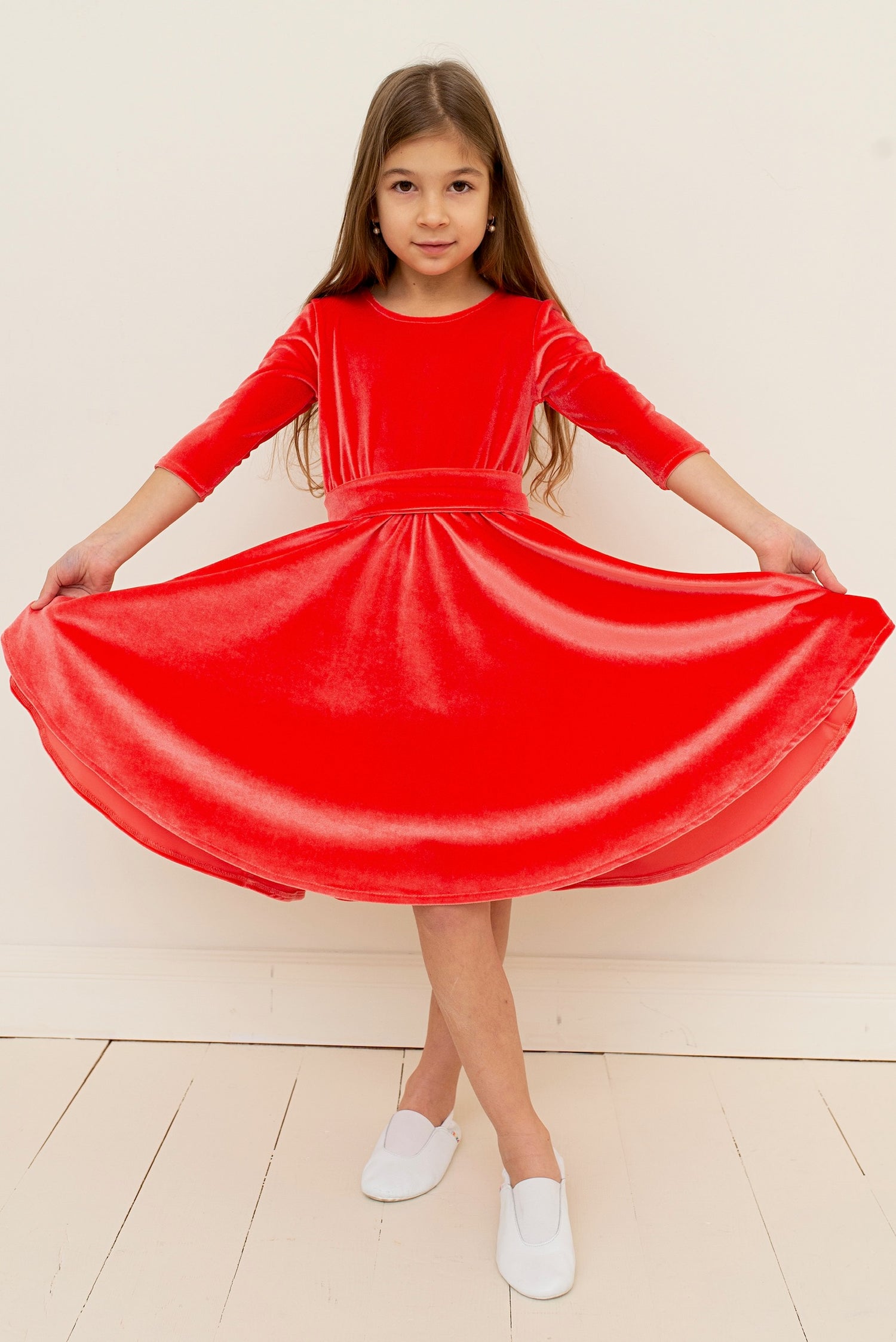 Princess Velvet Flower Girl Dress