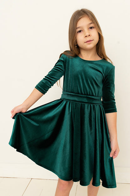 Princess Velvet Flower Girl Dress