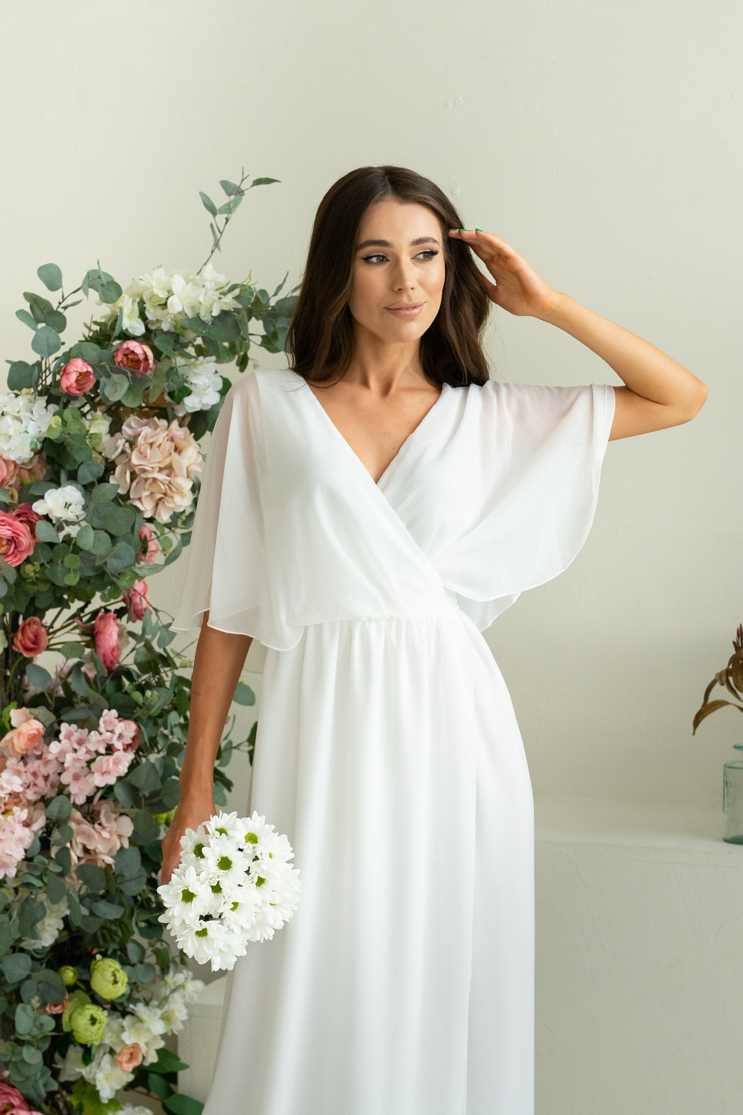 Chiffon Toga Wedding Dress