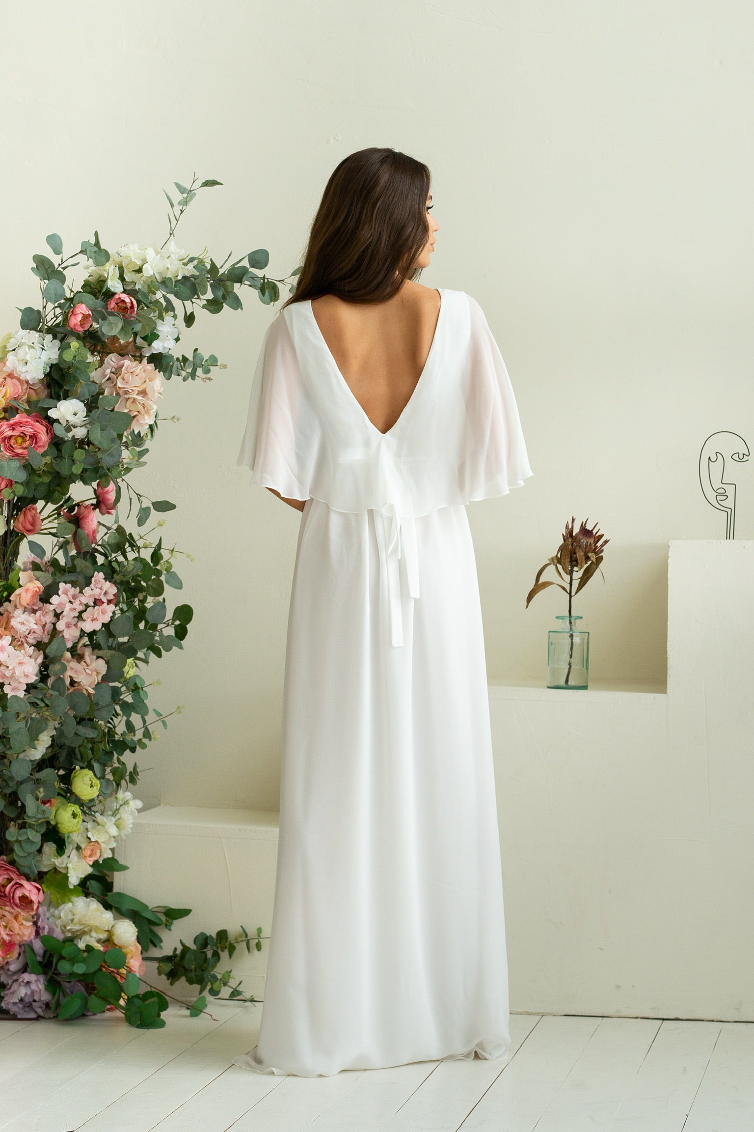 Chiffon Toga Wedding Dress