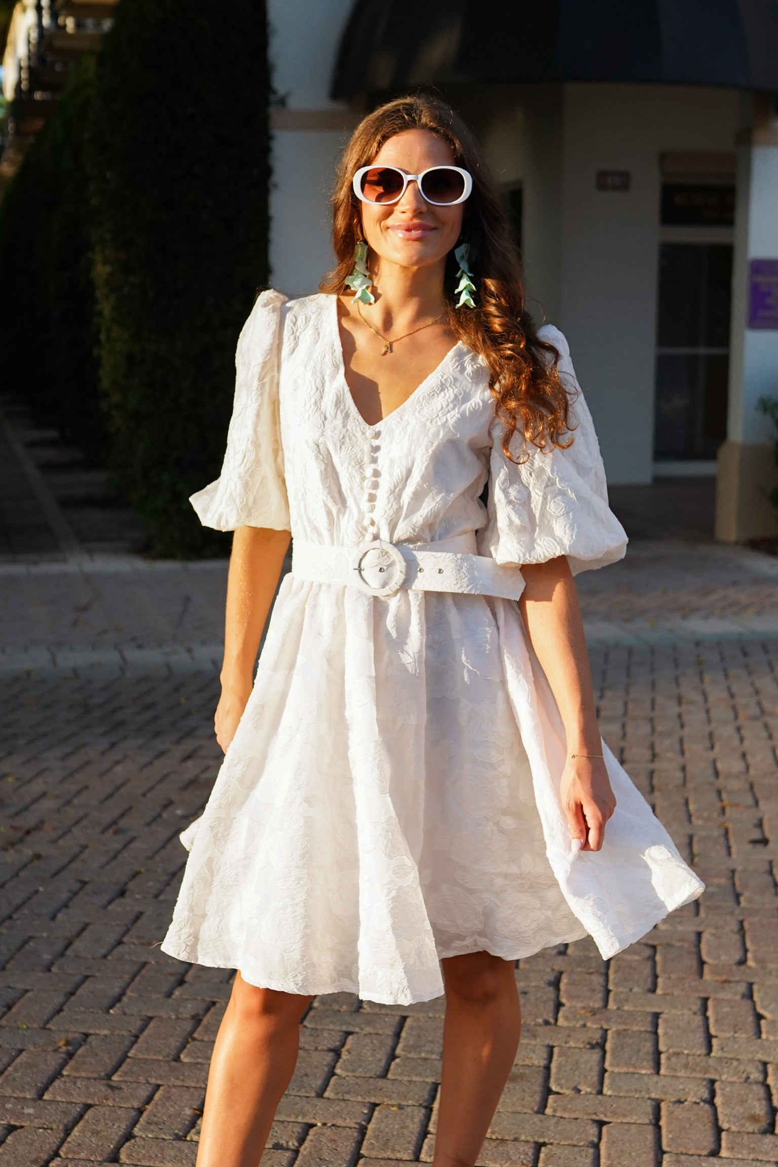 Amber Organza Puff Sleeve Dress