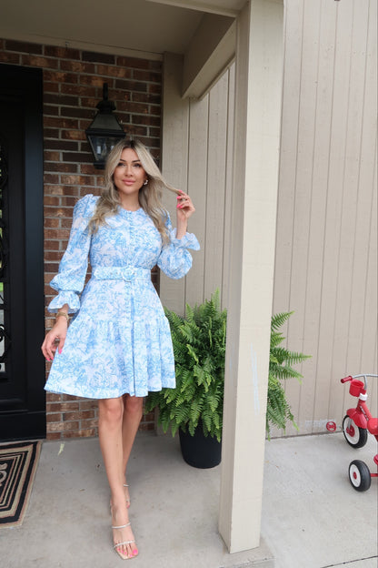 Daisy Linen Puff Sleeve Dress