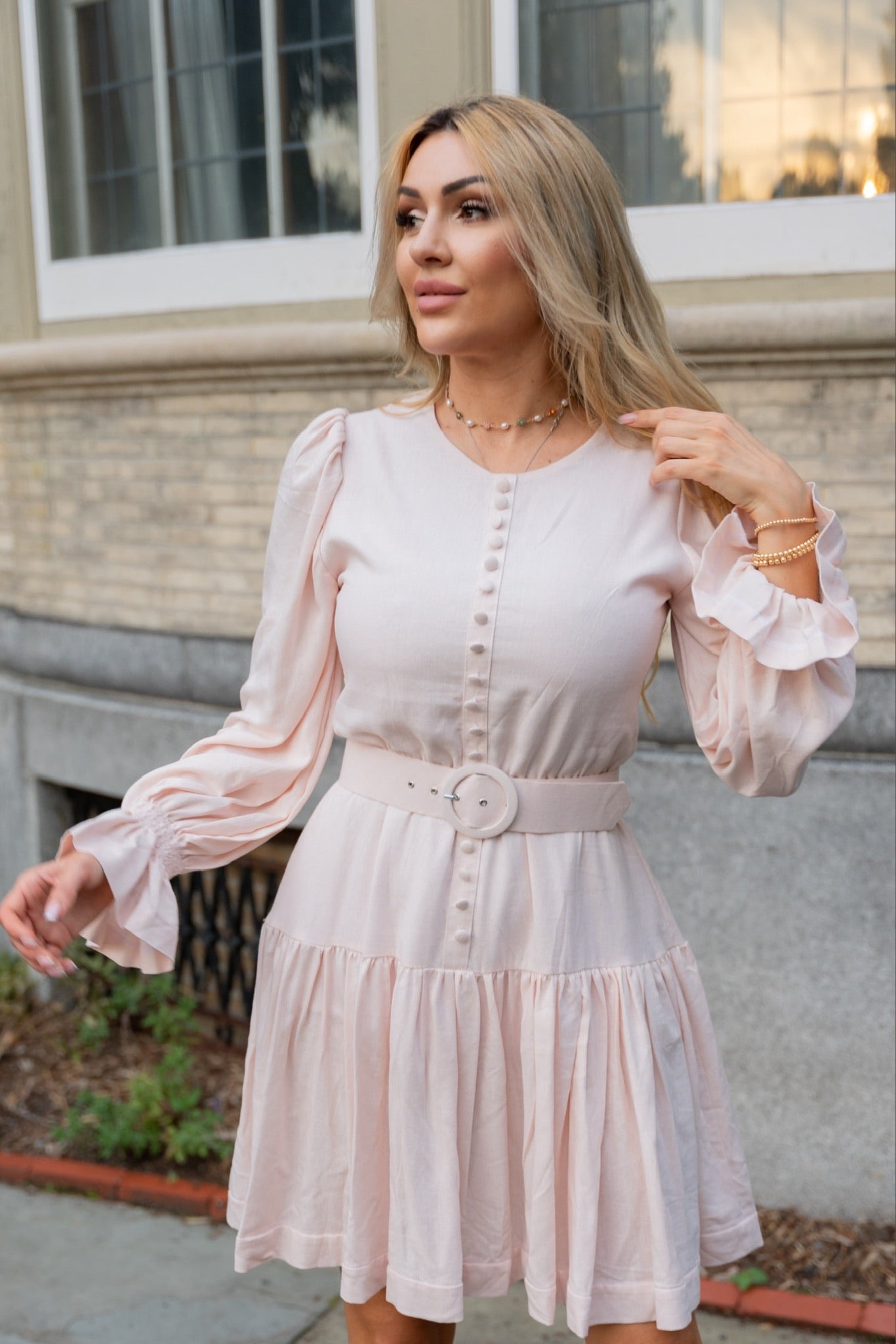 Daisy Linen Puff Sleeve Dress