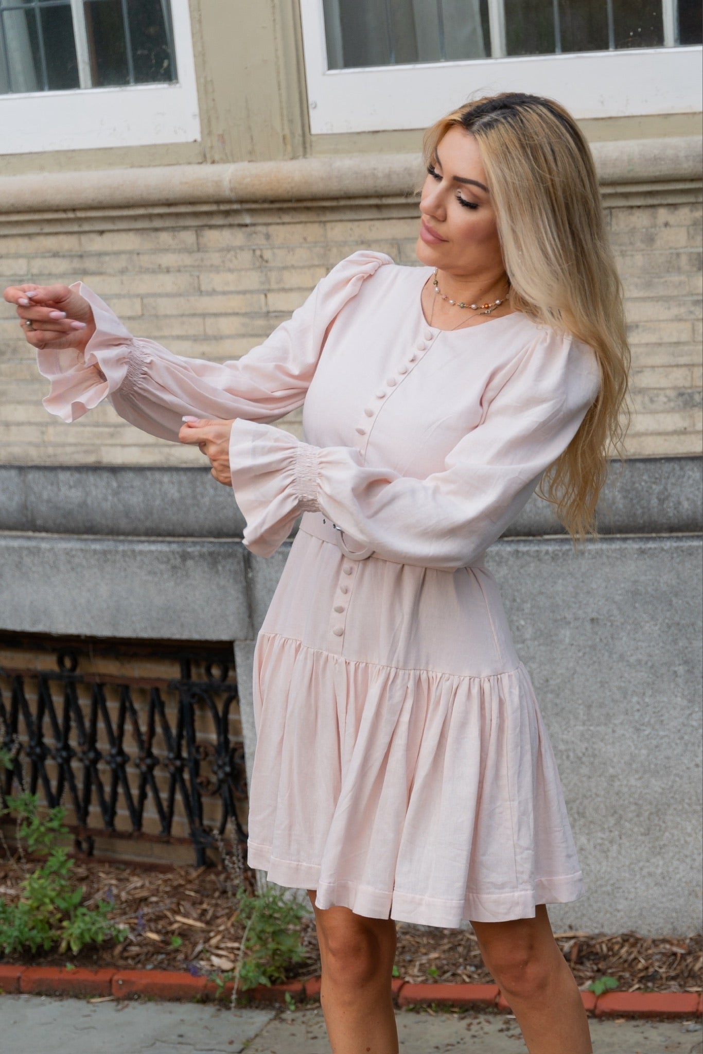 Daisy Linen Puff Sleeve Dress