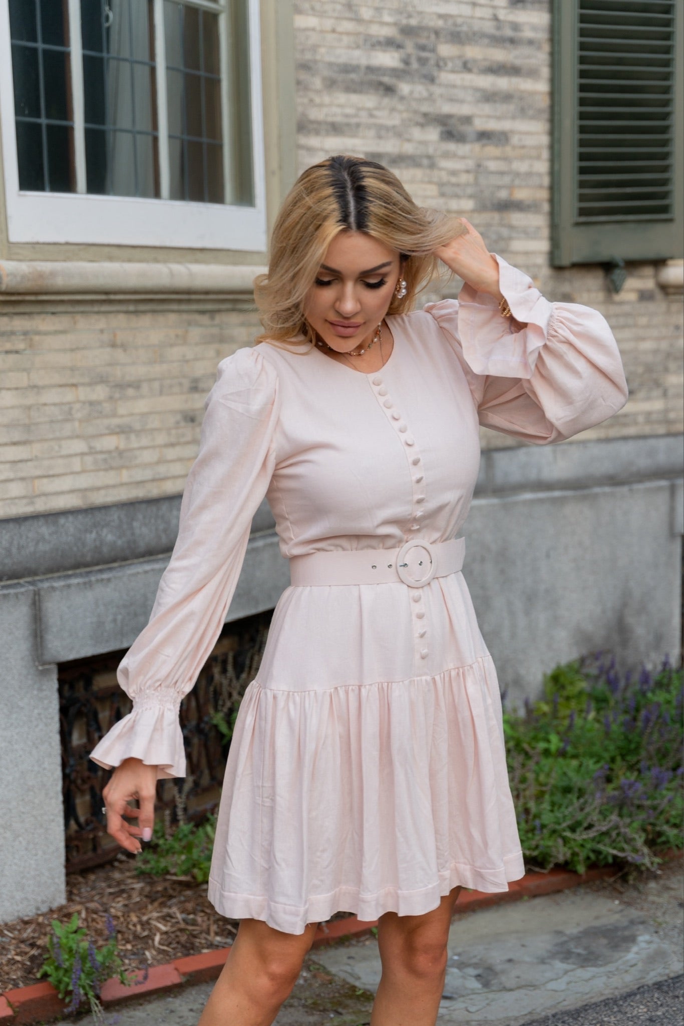 Daisy Linen Puff Sleeve Dress