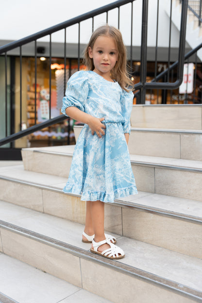 Toile Flower Girl Dress