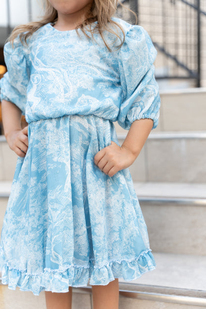 Toile Flower Girl Dress