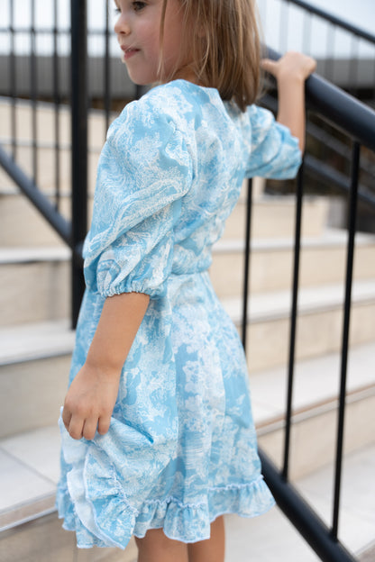 Toile Flower Girl Dress