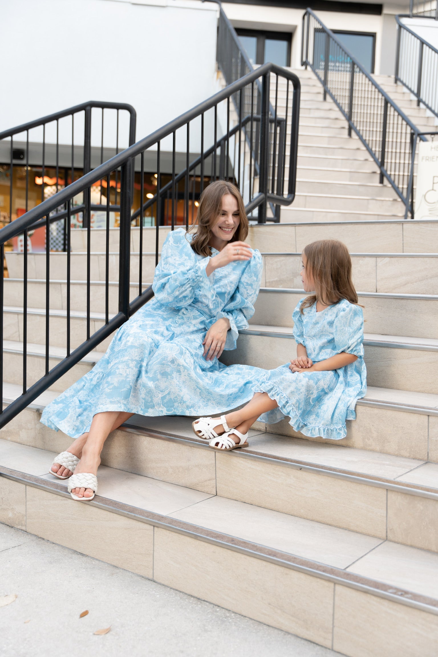 Toile Flower Girl Dress