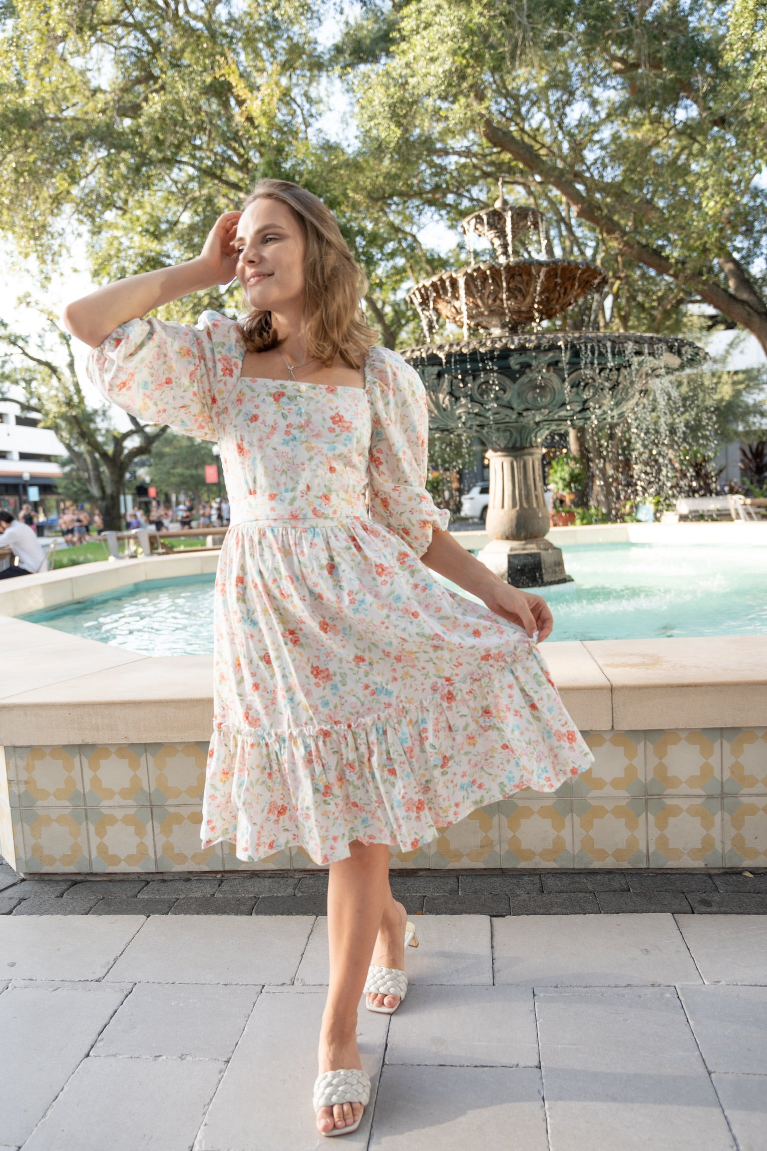 Nataly Cotton Puff Sleeve Dress