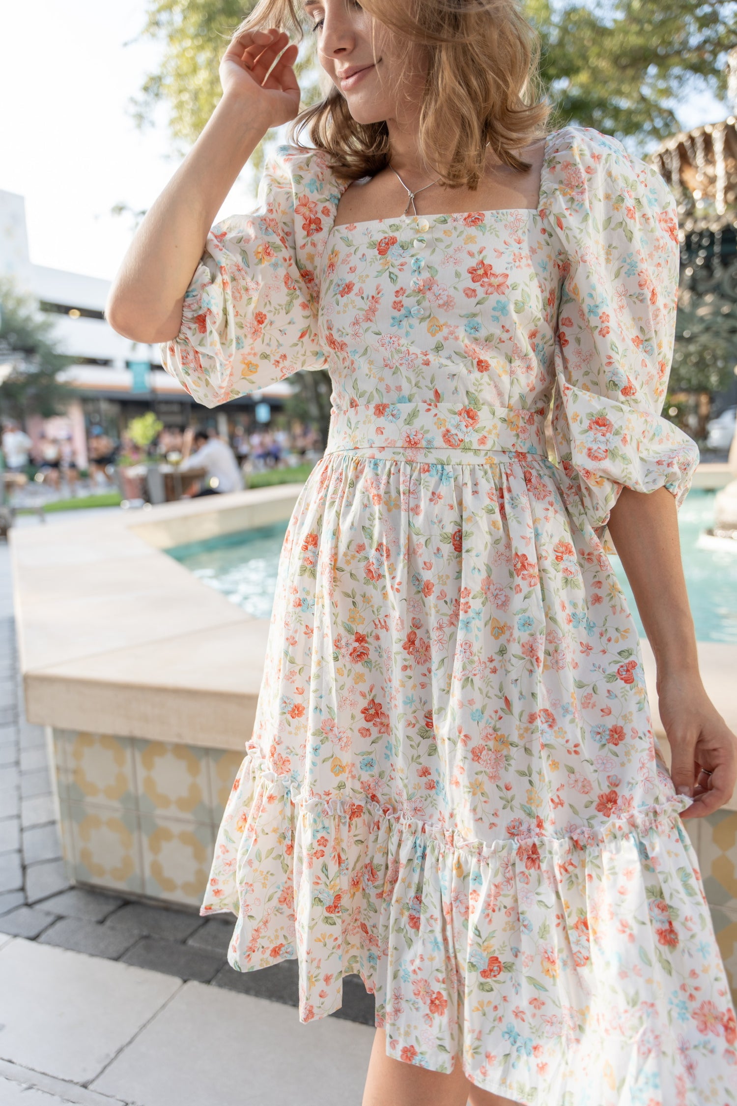 Nataly Cotton Puff Sleeve Dress