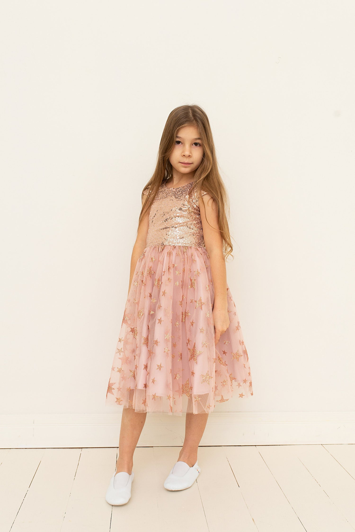 Princess Sequin Tulle Flower Girl Dress