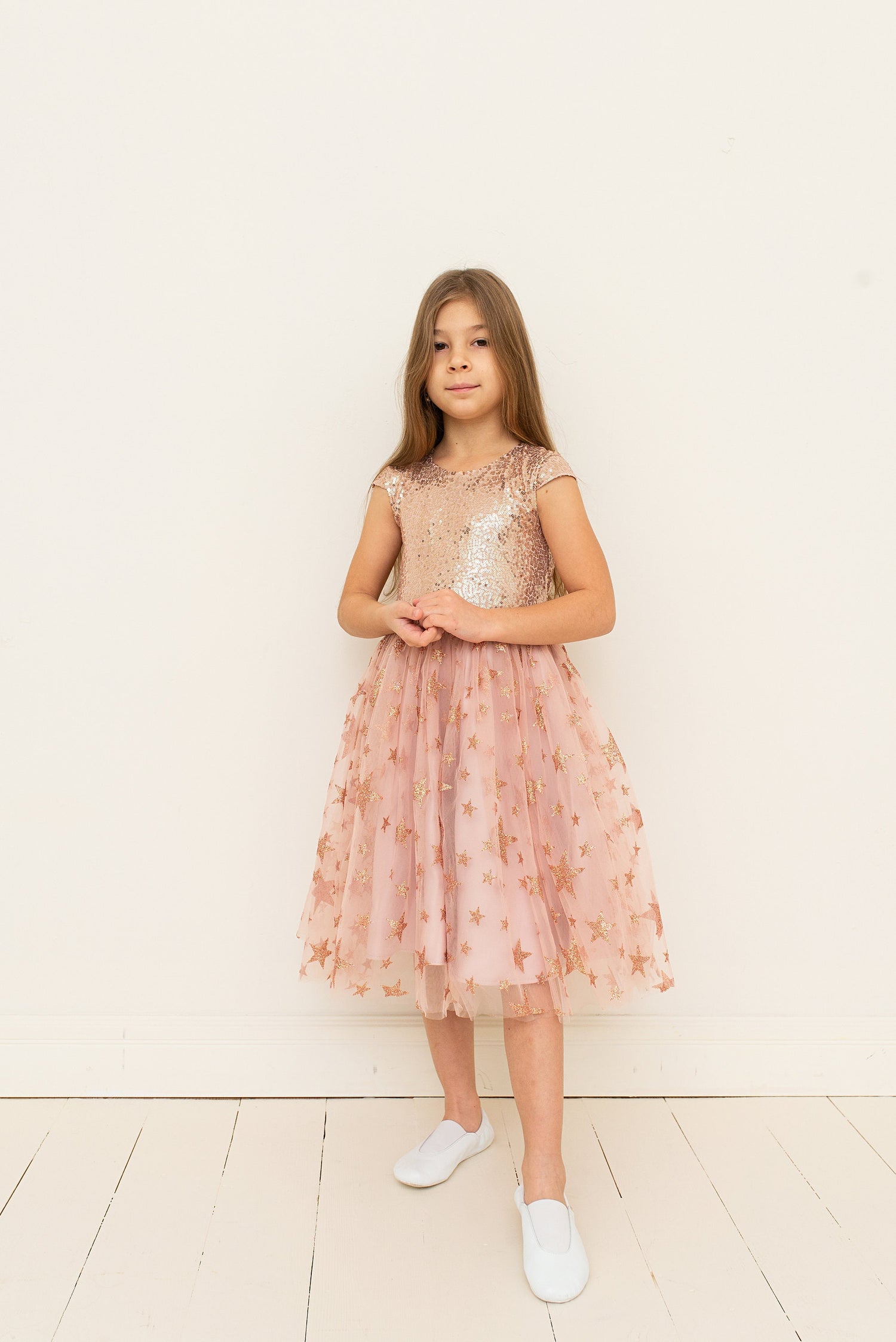 Princess Sequin Tulle Flower Girl Dress