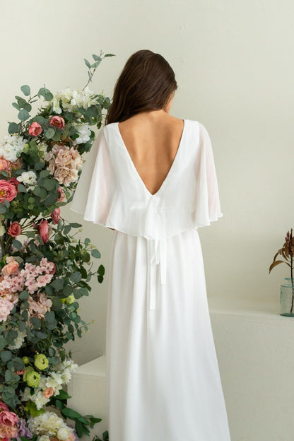 Chiffon Toga Wedding Dress