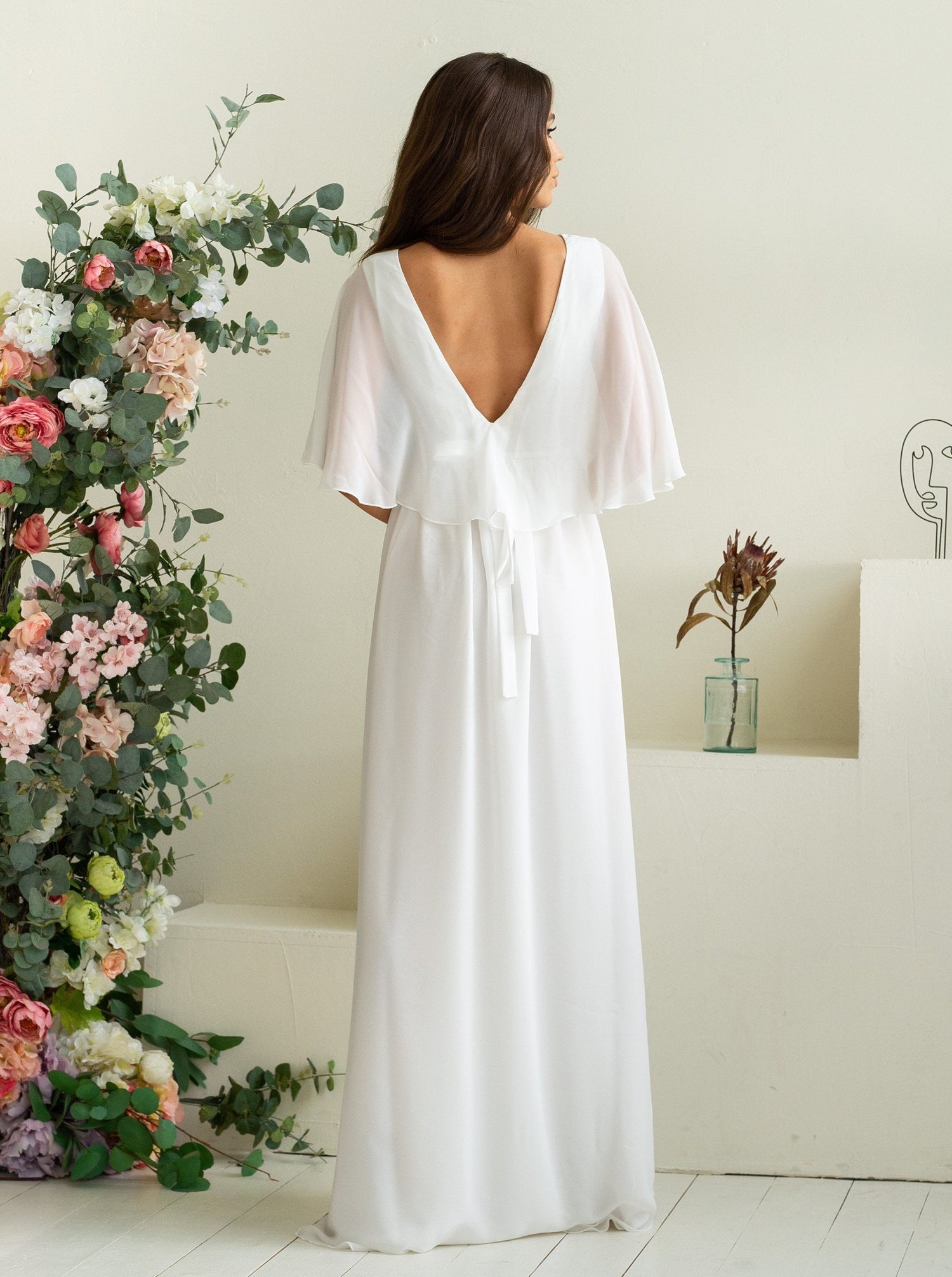 Chiffon Toga Wedding Dress