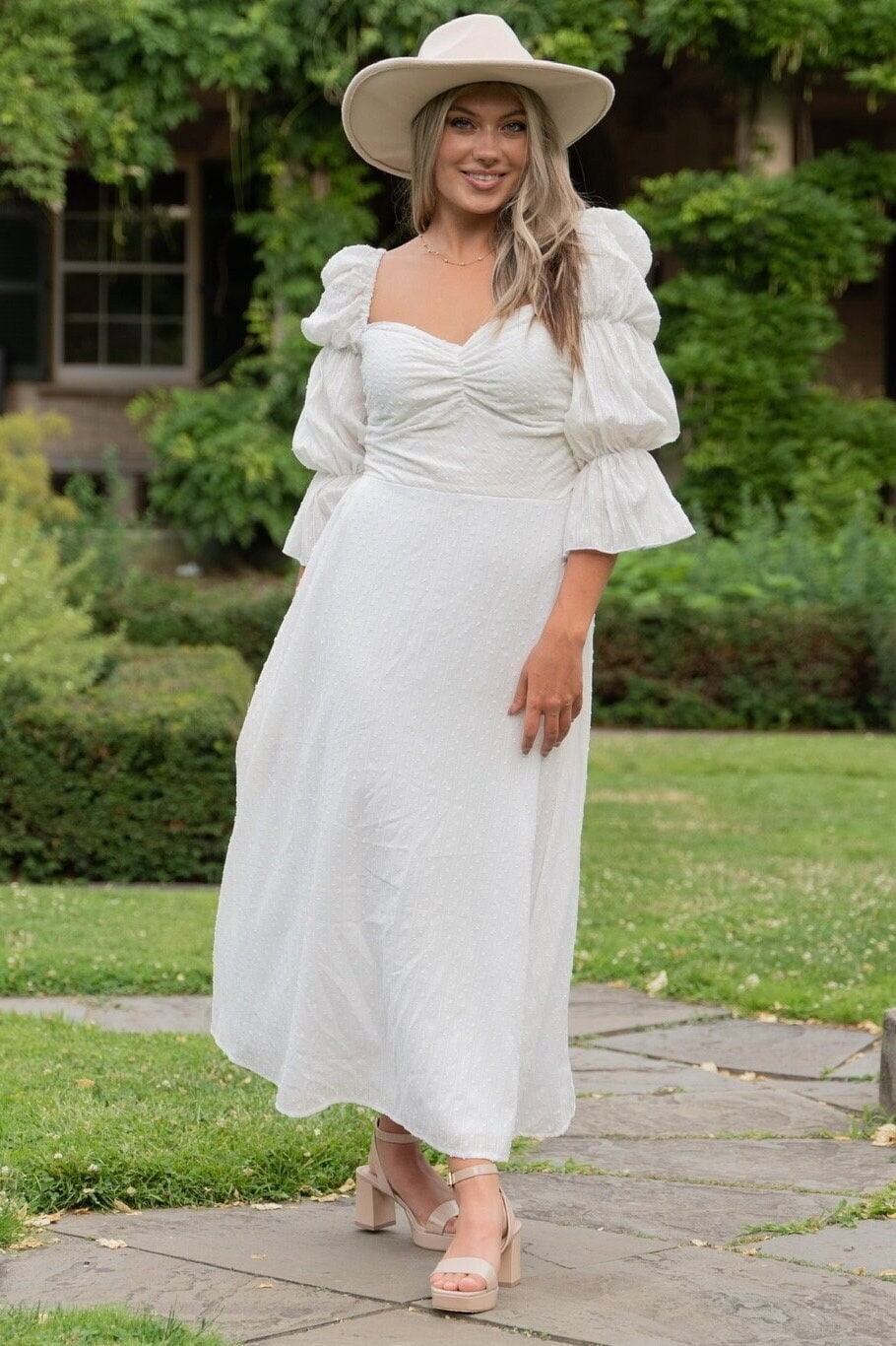 Dominique Cotton Puff Sleeve Dress